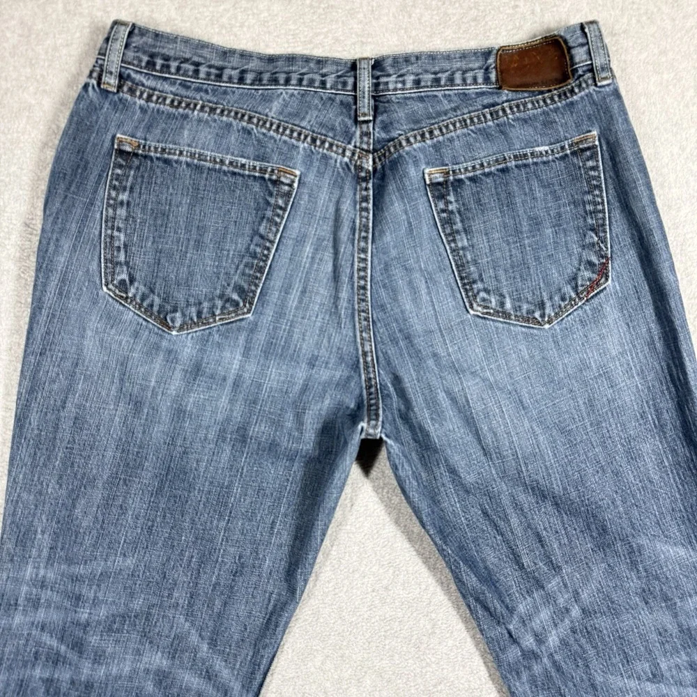 Banana Republic BOOTCUT Jeans Mens 35x32 Medium Wash Distressed‎ Faded Y2K